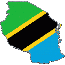 Drapeaux Afrique Tanzanie Carte 