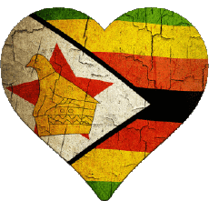 Fahnen Afrika Zimbabwe Herz 