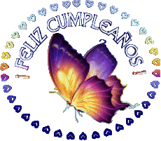Messages Espagnol Feliz Cumpleaños Mariposas 001 