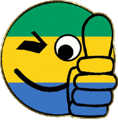 Drapeaux Afrique Gabon Smiley - OK 