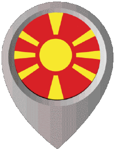 Flags Europe Macedonia Location Pin 