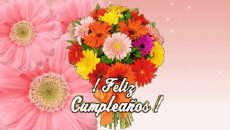 Messagi Spagnolo Feliz Cumpleaños Floral Sfondo animato 002 