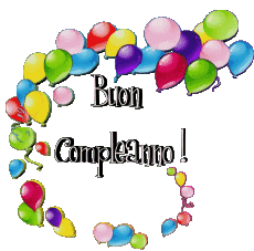 Messages Italian Buon Compleanno Palloncini - Coriandoli 012 