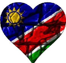Drapeaux Afrique Namibie Coeur 