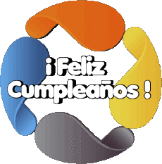 Mensajes Español Feliz Cumpleaños Abstracto - Geométrico Fondo transparente 011 