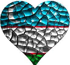 Bandiere Asia Uzbekistan Cuore 