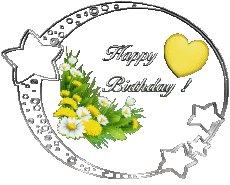 Messages Anglais Happy Birthday Floral 010 