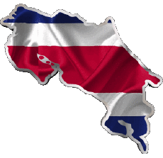 Drapeaux Amériques Costa Rica Carte 