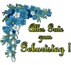 Messages German Alles Gute zum Geburtstag Blumen Transparent Background 002 