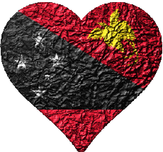 Banderas Oceanía Papúa Nueva Guinea Corazón 