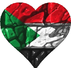 Drapeaux Afrique Soudan Coeur 