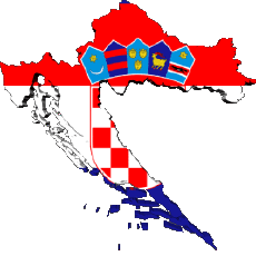 Drapeaux Europe Croatie Carte 