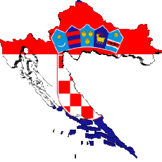 Flags Europe Croatia Map 