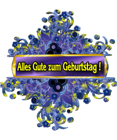 Messagi Tedesco Alles Gute zum Geburtstag Blumen Sfondo trasparente 009 