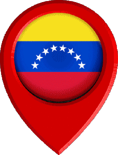 Flags America Venezuela Location Pin 