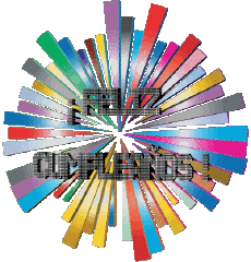 Mensajes Español Feliz Cumpleaños Abstracto - Geométrico Fondo transparente 007 