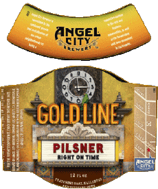 Goldline - Pilsner-Getränke Bier USA Angel City Brewery Goldline - Pilsner