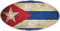 Bandiere America Cuba Ovale 01 