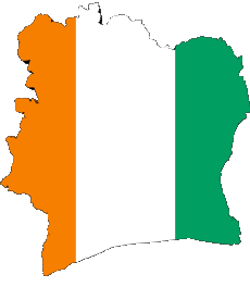 Flags Africa Ivory Coast Map 