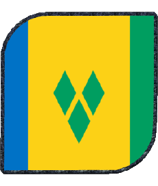 Drapeaux Amériques Saint Vincent et les Grenadines Carré 