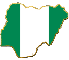 Fahnen Afrika Nigeria Karte 