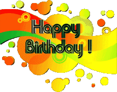 Mensajes Inglés Happy Birthday Abstract - Geometric Fondo transparente 009 