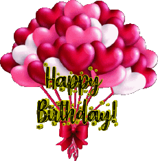 Messages English Happy Birthday Balloons - Confetti 009 