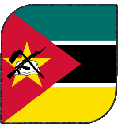 Drapeaux Afrique Mozambique Carré 