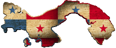 Bandiere America Panama Carta Geografica 