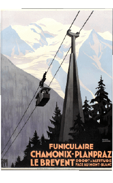 Humor - Fun ART Carteles retro - Lugares France Chamonix 