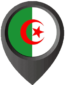 Flags Africa Algeria Location Pin 