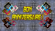 Nachrichten Französisch Bon Anniversaire Abstrait - Géométrique Animierter Hintergrund 004 