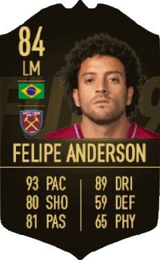 Multimedia Videospiele F I F A - Karten Spieler Brasilien Felipe Anderson Pereira Gomes 