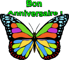Nachrichten Französisch Bon Anniversaire Papillons 002 