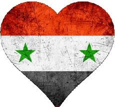 Drapeaux Asie Syrie Coeur 
