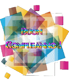 Messagi Italiano Buon Compleanno Astratto - Geometrico 015 