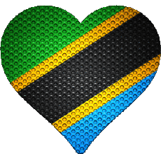 Drapeaux Afrique Tanzanie Coeur 