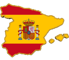 Flags Europe Spain Map 