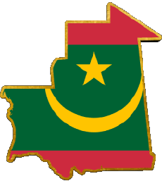Drapeaux Afrique Mauritanie Carte 