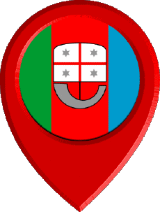 Fahnen Europa Italien Liguria Standort-Pin 