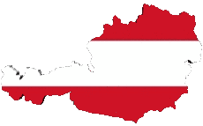 Bandiere Europa Austria Carta Geografica 