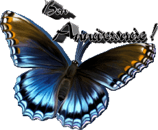 Mensajes Francés Bon Anniversaire Papillons Fondo transparente 006 