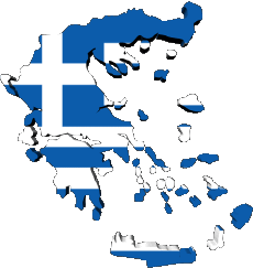 Fahnen Europa Griechenland Karte 