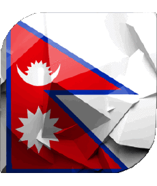 Drapeaux Asie Népal Carré 