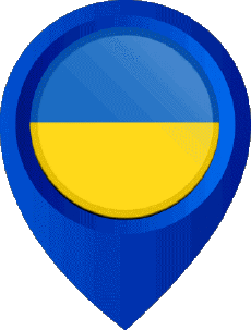 Fahnen Europa Ukraine Standort-Pin 