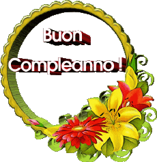 Nachrichten Italienisch Buon Compleanno Floreale 018 