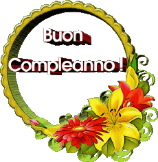 Nachrichten Italienisch Buon Compleanno Floreale Transparenter Hintergrund 018 