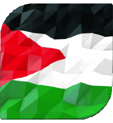 Bandiere Asia Palestina Quadrato 