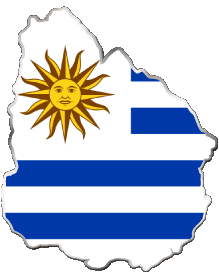 Bandiere America Uruguay Carta Geografica 