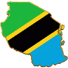 Fahnen Afrika Tansania Karte 